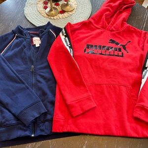 Youth Size Medium Puma hoodie and Cat & Jack zip up (so cute!! Vintage vibe)